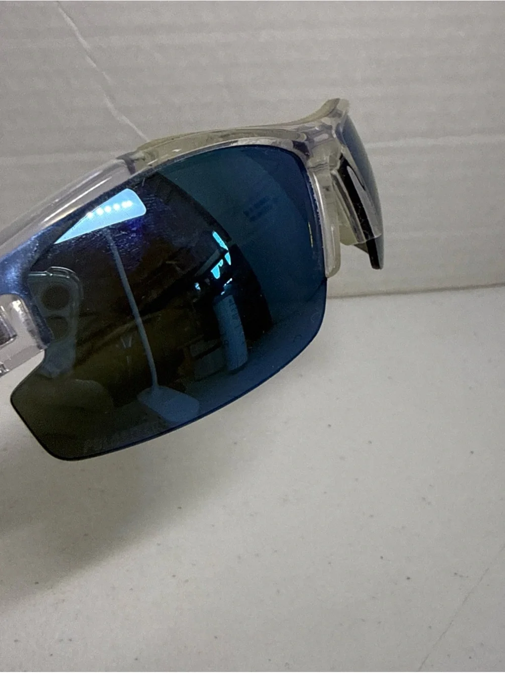 UNDER ARMOUR Nitro L POLARIZED Youth Sunglasses Crystal Clear/Blue RARE